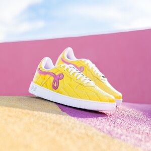 F/F Canary Yellow Croc/Pink Calf Hair GF-01